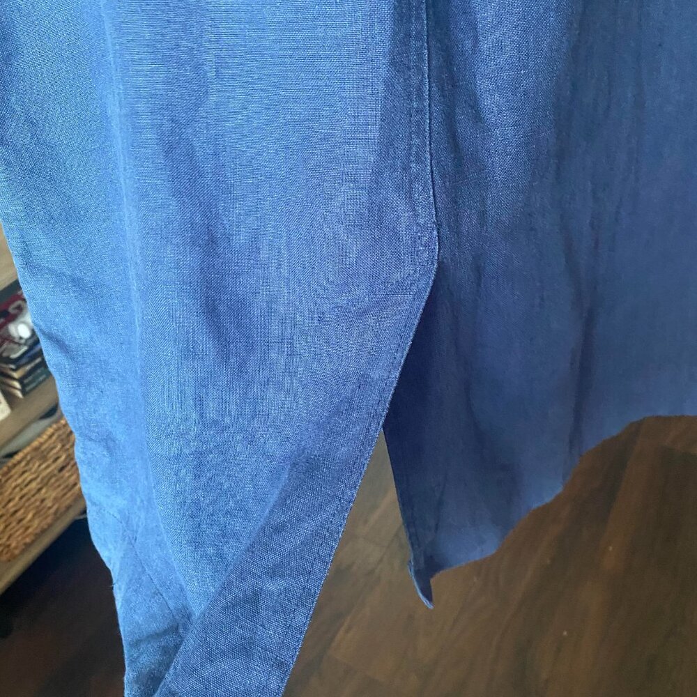JACOB Vintage 100% Linen Blue Maxi Skirt Size 8 - Picture 5 of 7